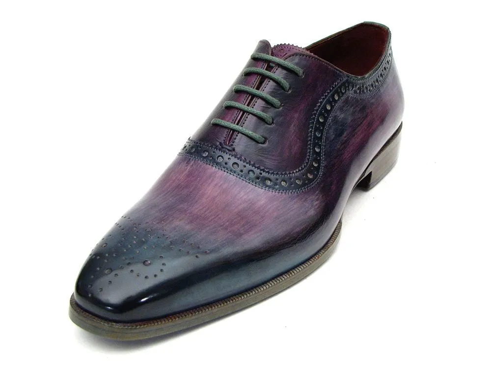 Paul Parkman Men's Purple & Navy Medallion Toe Oxfords