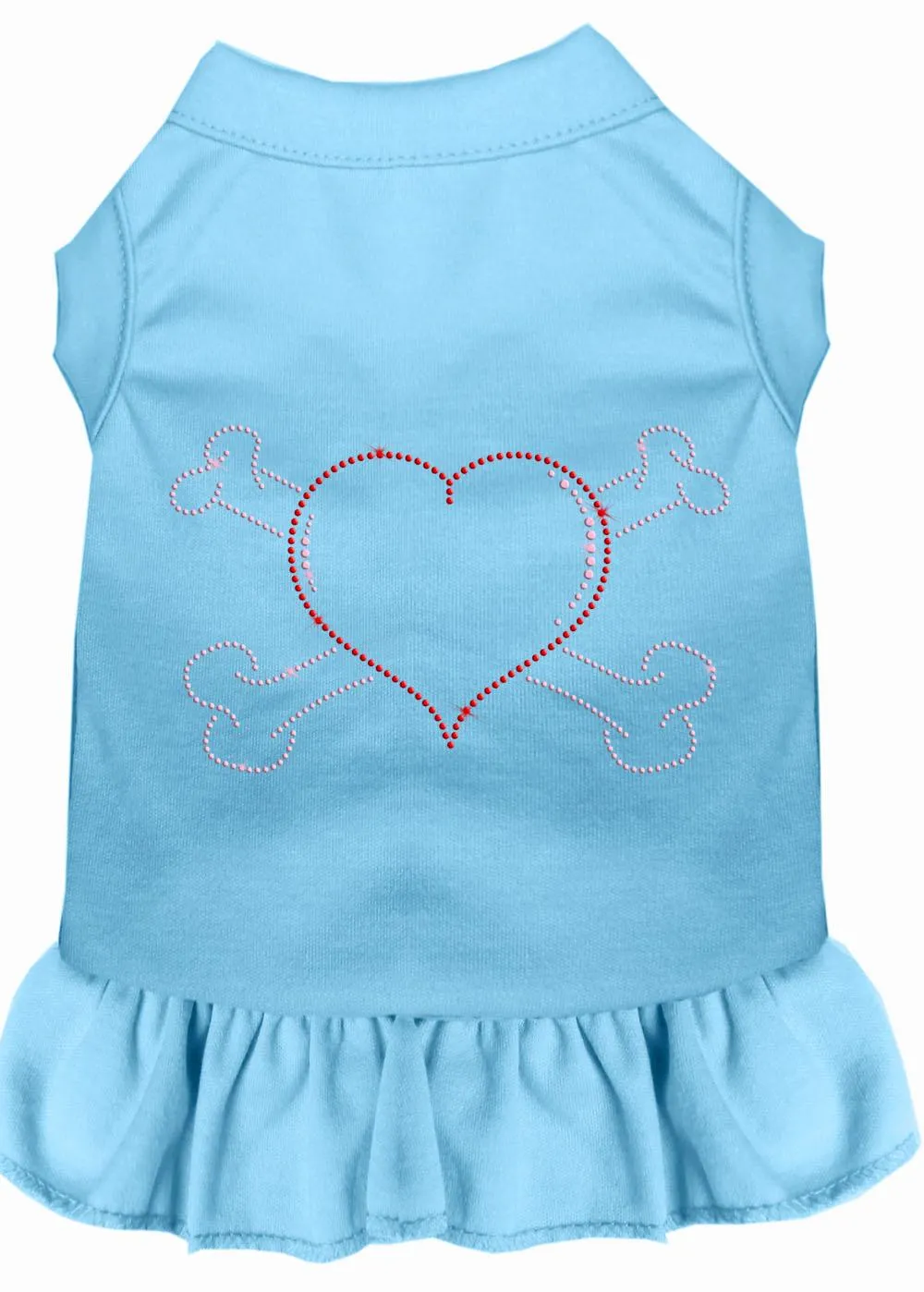 Rhinestone Heart And Crossbones Dress Baby Blue 4x (22)