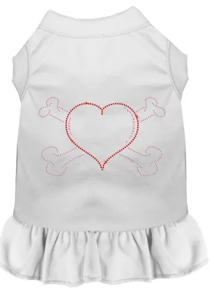 Rhinestone Heart And Crossbones Dress White Lg (14)