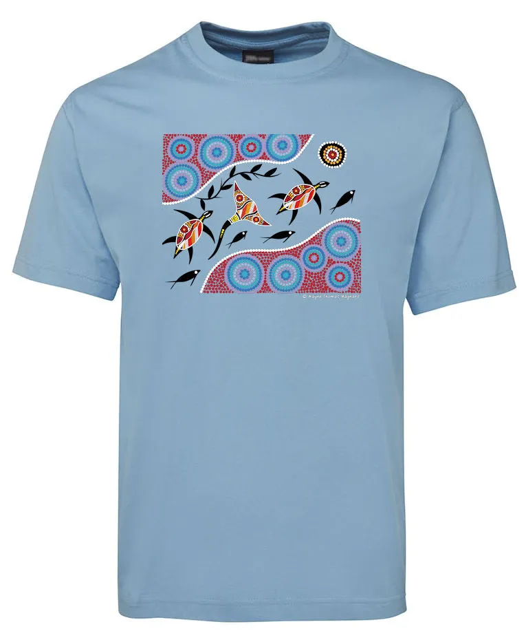 Sea Turtle Journey Adults T-Shirt by Wayne Thomas Maynard (Various Colours)