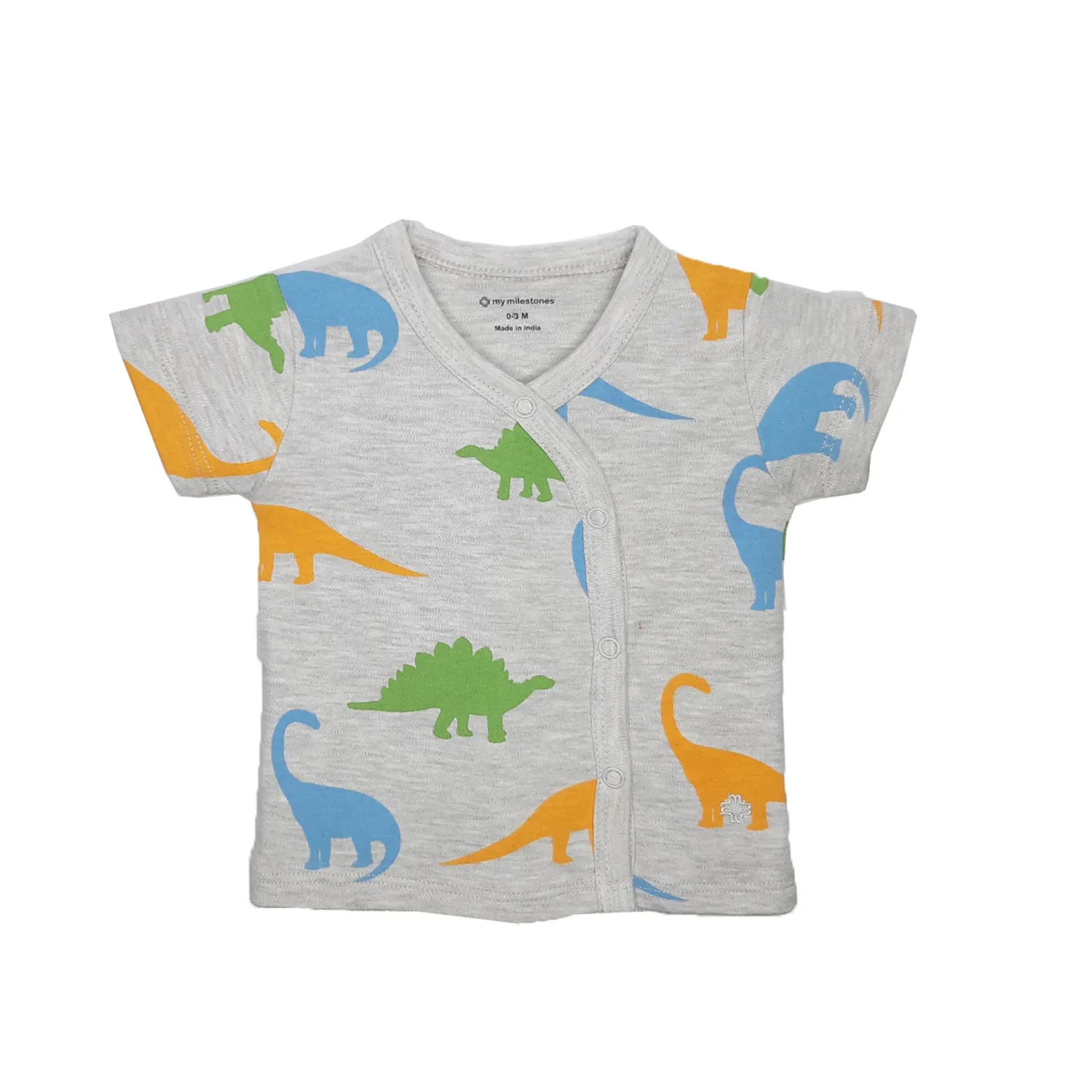 T-Shirt Half Sleeves Boys 2Pc Pack - Navy/Dino