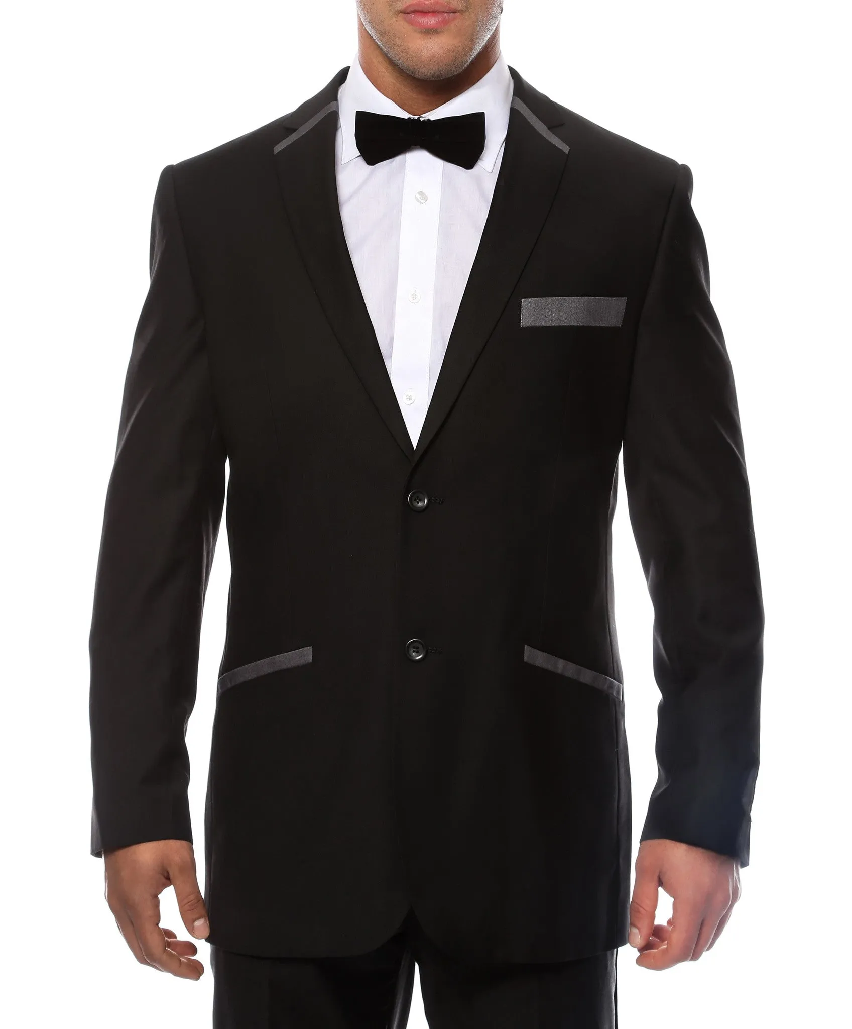 The JerseyBoy Black Grey Slim Fit Mens Blazer