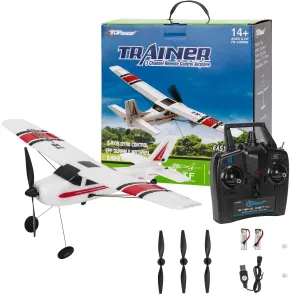 Top Race Remote Control Plane - 3 Channel Rc Airplane With Propeller Saver - Easy To Fly - Durable Construction - Suitable For Adults, Kids, And Beginners - Stylish Design In Vibrant Red - 12.2"X15.8"