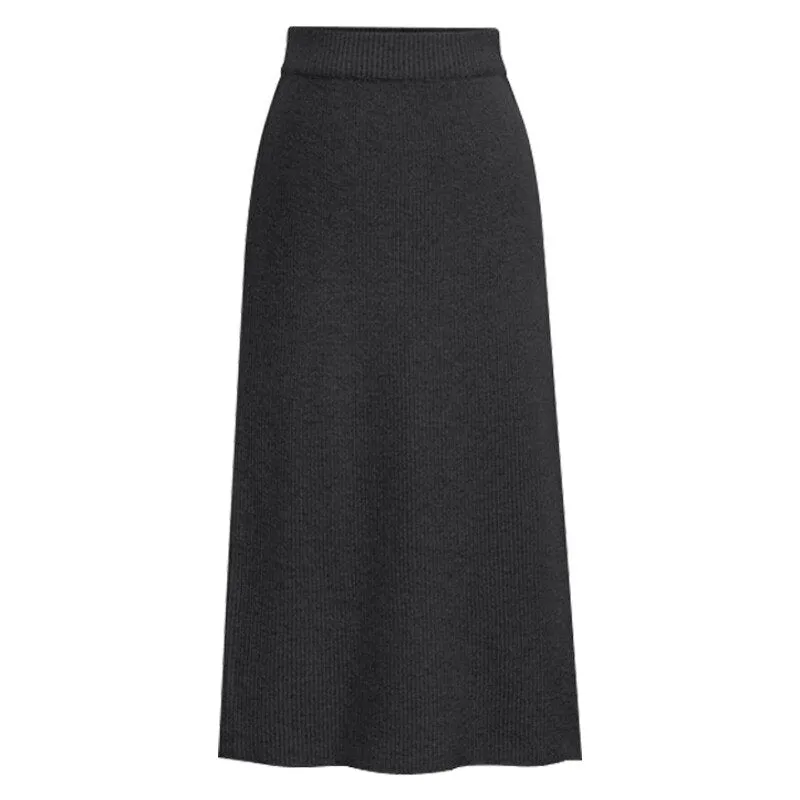 Wenkouban Knitted Pleated Skirt Long Women 2023 Autumn Winter Warm Skirts Womens Thicken High Waist Knit Skirt Female A-Line Slim Skirts