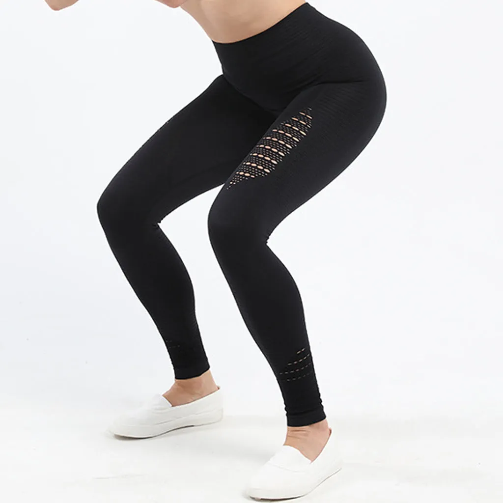 Women Yoga Fitness Pants High Waisted Butt Lifting Leggings Soft Stretchy Workout Seamless  Leggings