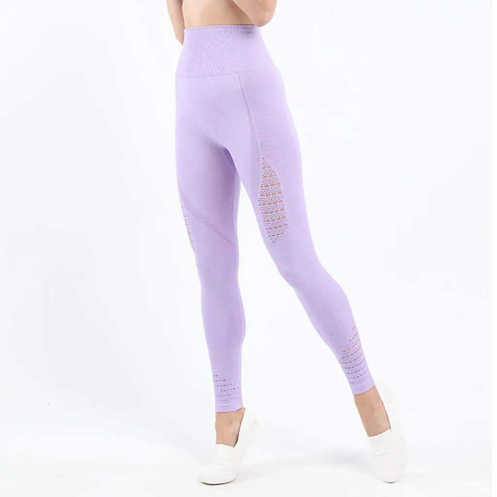 Women Yoga Fitness Pants High Waisted Butt Lifting Leggings Soft Stretchy Workout Seamless  Leggings