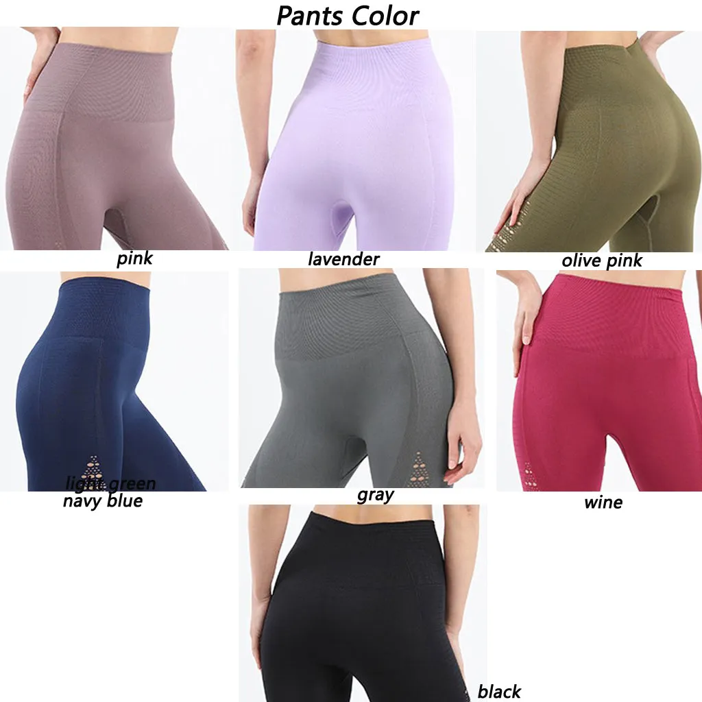 Women Yoga Fitness Pants High Waisted Butt Lifting Leggings Soft Stretchy Workout Seamless  Leggings