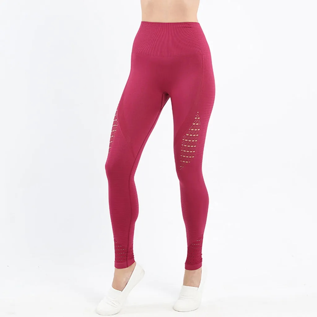 Women Yoga Fitness Pants High Waisted Butt Lifting Leggings Soft Stretchy Workout Seamless  Leggings