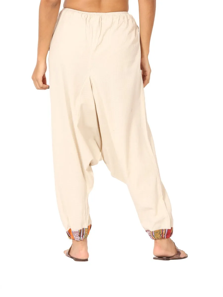 Women's Designer Harem Pants | Cream | Fits Waist Size 28" to 36"