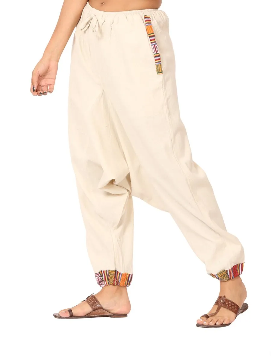 Women's Designer Harem Pants | Cream | Fits Waist Size 28" to 36"