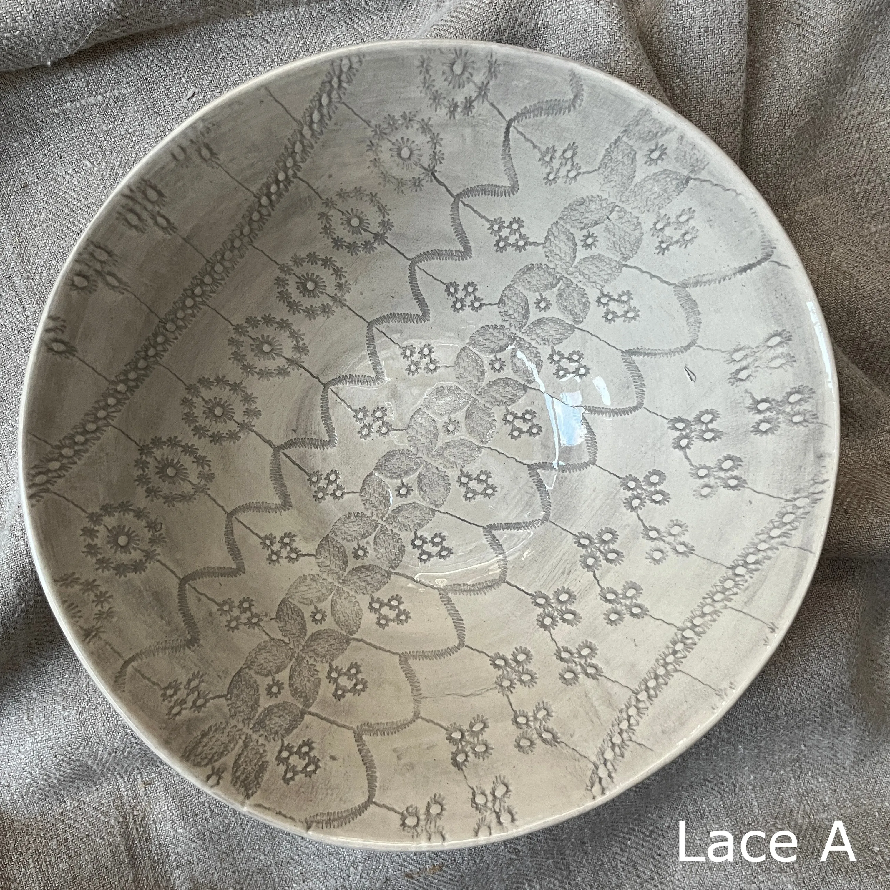 Wonki Ware Pasta Bowl - Warm Grey Lace