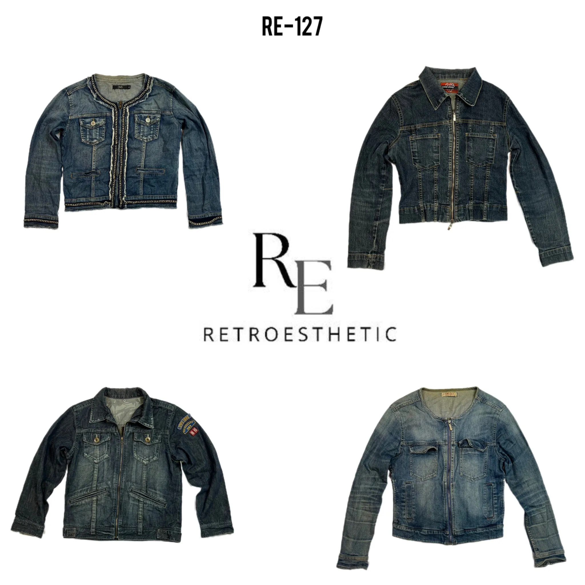 Y2K Unique Zipper Denim Jackets (RE-127)